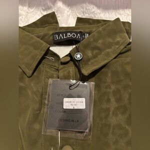 Balboa Faux Leopard Top in Olive